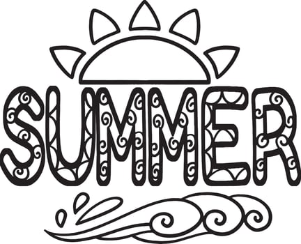 Summer Isolated Coloring Page for Kids vector