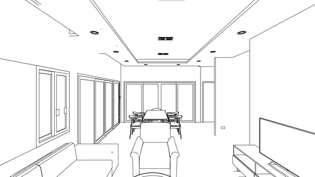 3D illustration of residential project vector