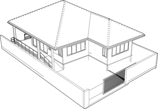3D illustration of residential project vector