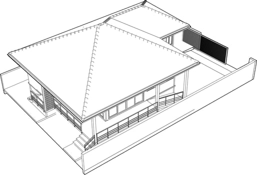 3D illustration of residential project vector