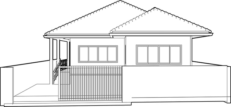 3D illustration of residential project vector