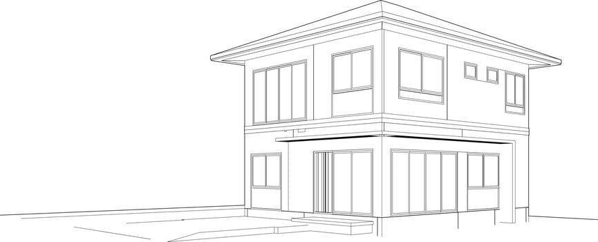 3D illustration of residential project vector