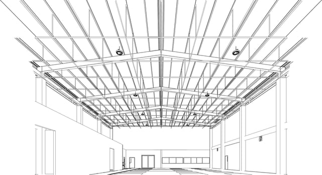 3D illustration of building structure vector
