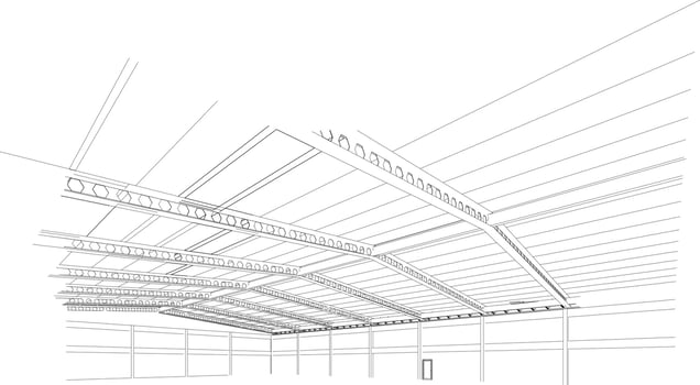 3D illustration of building structure vector
