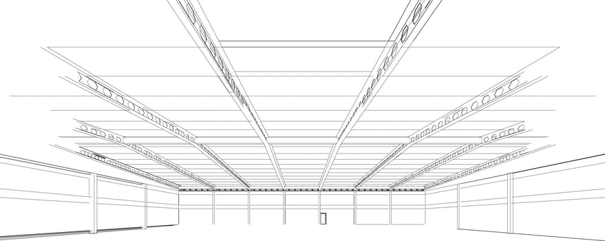 3D illustration of building structure vector