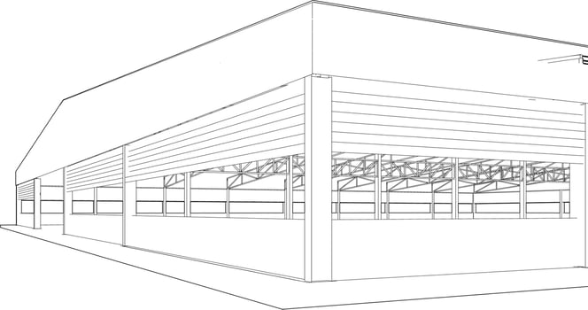 3D illustration of building structure vector