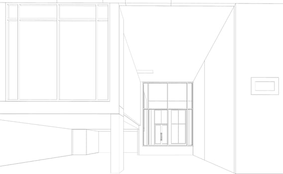 3D illustration of building project vector