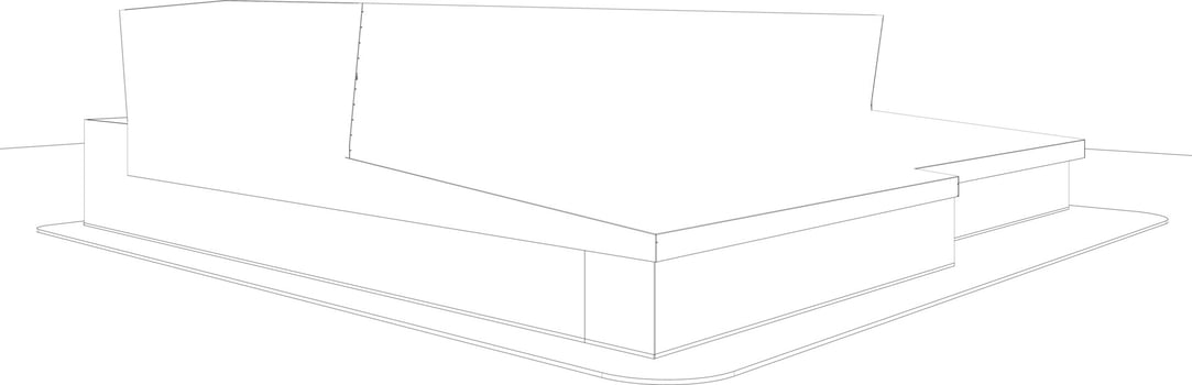 3D illustration of building project vector