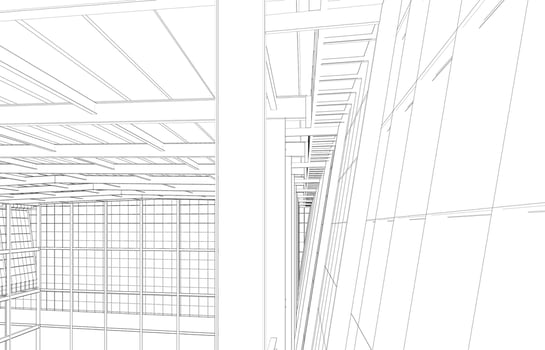 3D illustration of building project vector