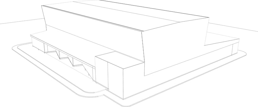 3D illustration of building project vector