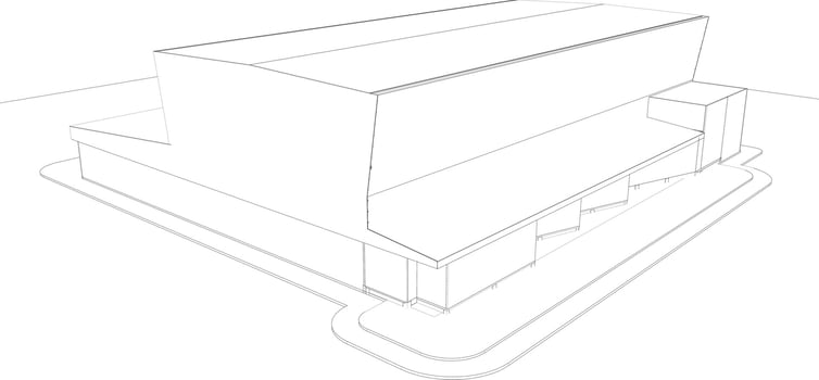 3D illustration of building project vector