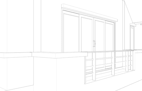 3D illustration of residential project vector