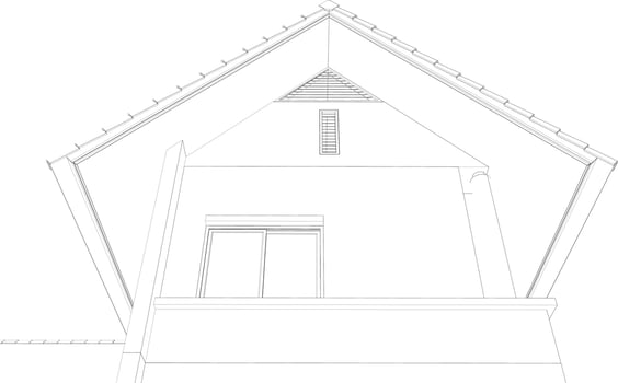 3D illustration of residential project vector