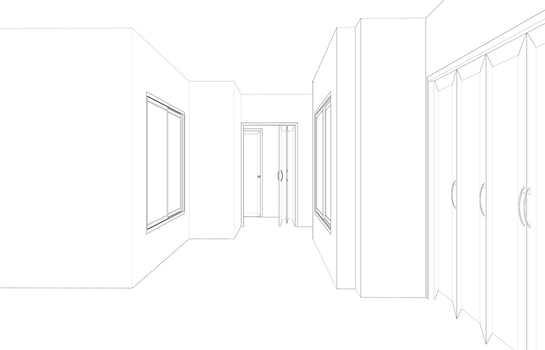 3D illustration of residential project vector