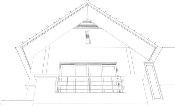 3D illustration of residential project vector
