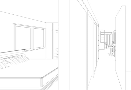 3D illustration of residential project vector