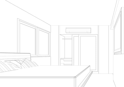 3D illustration of residential project vector