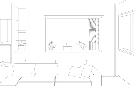 3D illustration of residential project vector