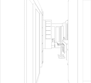 3D illustration of residential project vector