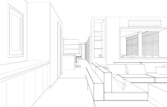 3D illustration of residential project vector