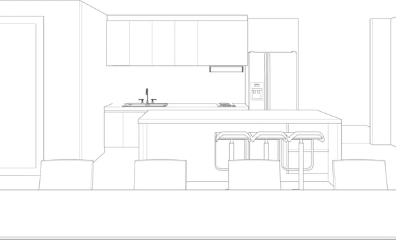 3D illustration of residential project vector