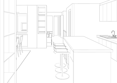 3D illustration of residential project vector