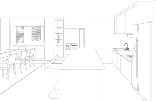 3D illustration of residential project vector