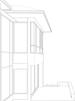 3D illustration of residential project vector