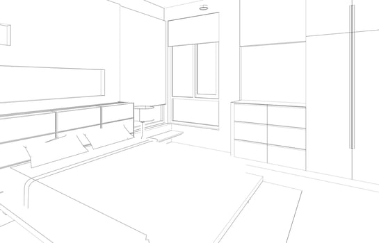 3D illustration of residential project vector