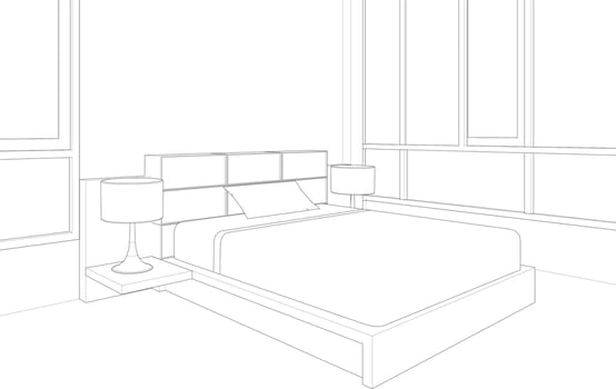 3D illustration of residential project vector