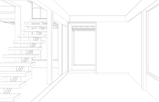 3D illustration of residential project vector