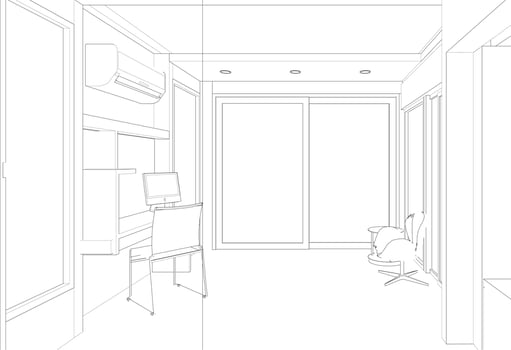 3D illustration of residential project vector