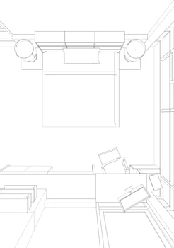 3D illustration of residential project vector