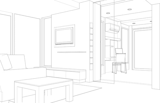 3D illustration of residential project vector