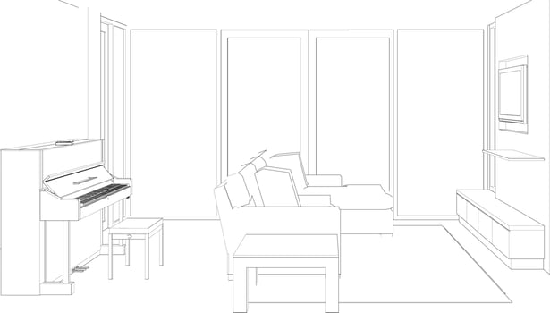 3D illustration of residential project vector