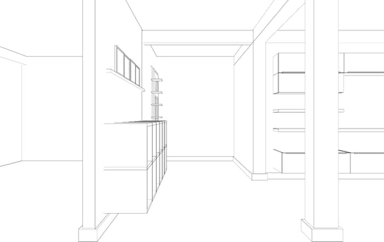 3D illustration of residential project vector