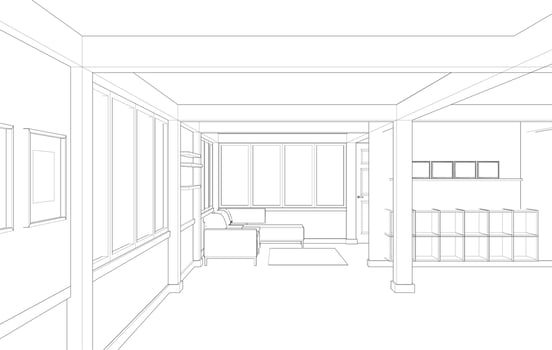 3D illustration of residential project vector