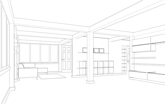 3D illustration of residential project vector