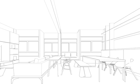 3D illustration of residential project vector