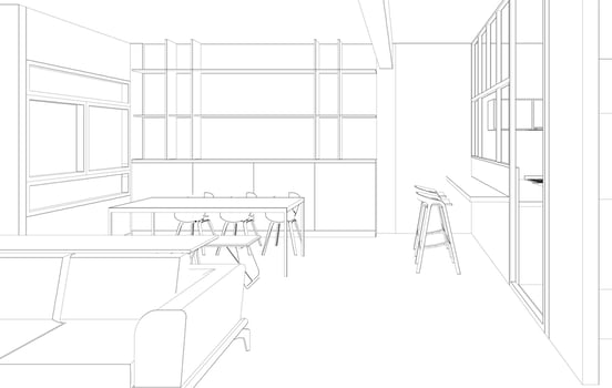3D illustration of residential project vector