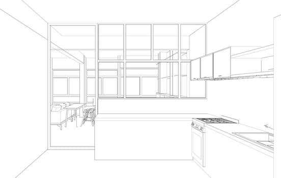 3D illustration of residential project vector