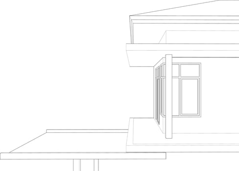 3D illustration of residential project vector