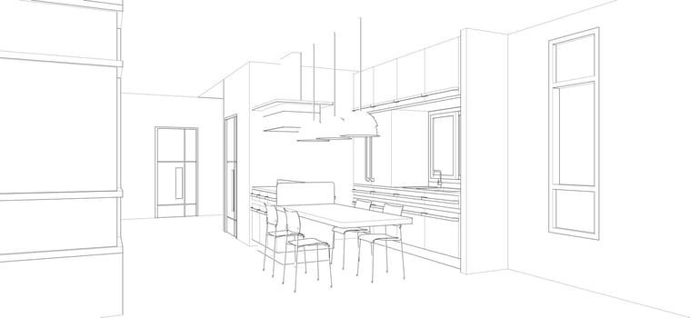 3D illustration of residential project vector