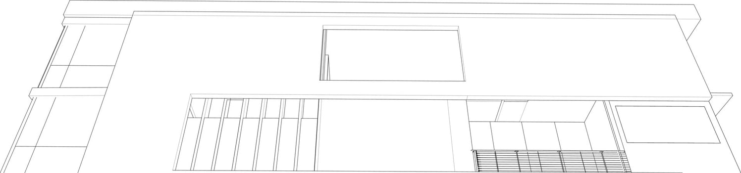 3D illustration of residential project vector