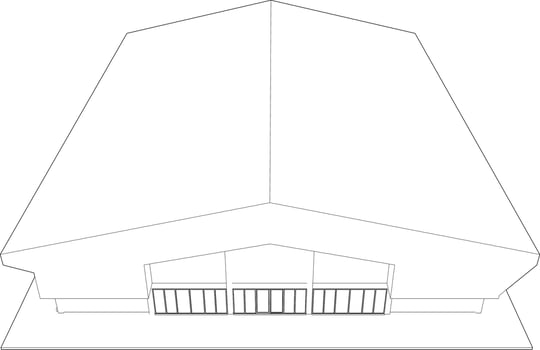 3D illustration of building project vector