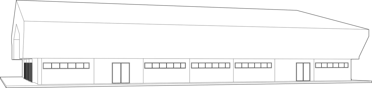3D illustration of building project vector