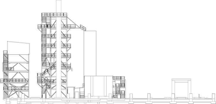 3D illustration of industrial building vector