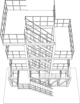 3D illustration of industrial building vector