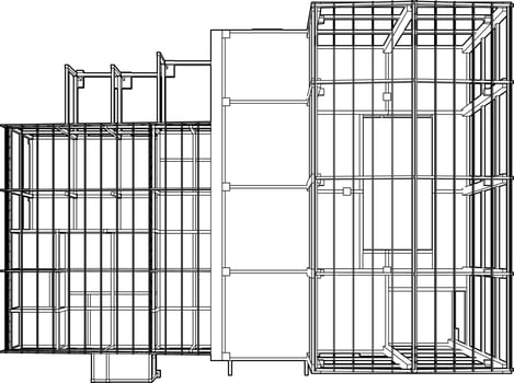 3D illustration of industrial building vector