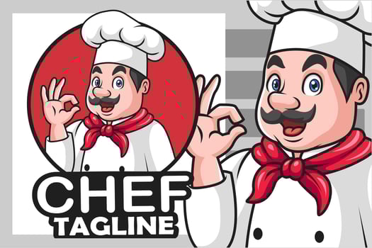 Cartoon chef man gesturing ok sign vector